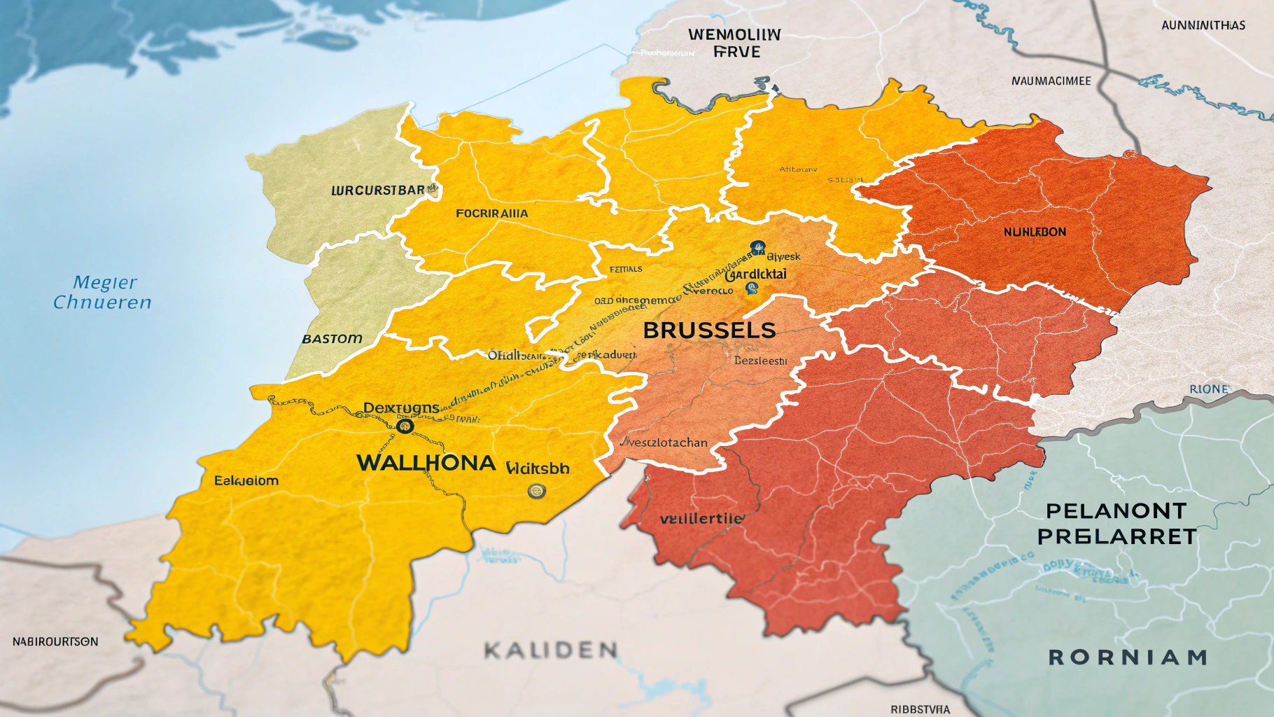 Carte de la zone d'intervention dans le Brabant Wallon autour de Wavre